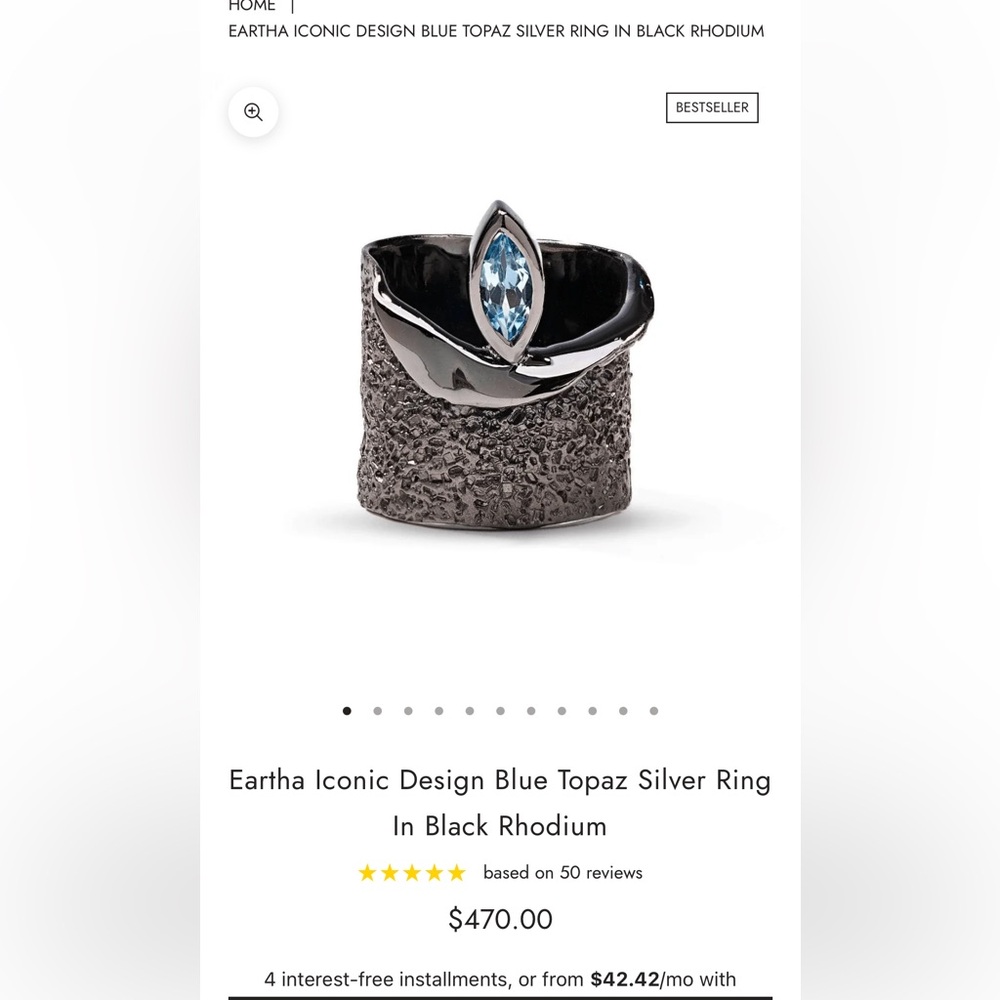 German Kabirski - Blue Topaz Ring - Brand New